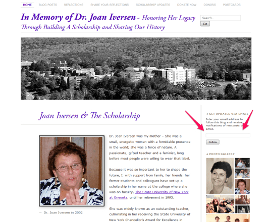 Sign up for Joan Iversen Blog